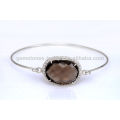 Designer Smoky Quartz Sterling Silver Gemstone Necklace para presente de aniversário